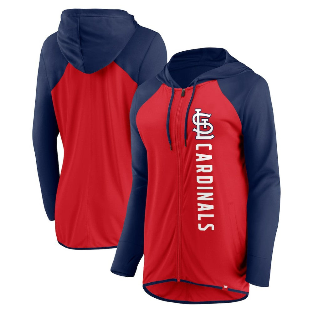 St. Louis Cardinals Fanatics Women's Forever Fan Full-Zip Hoodie Jacket - Red/Navy Jackets