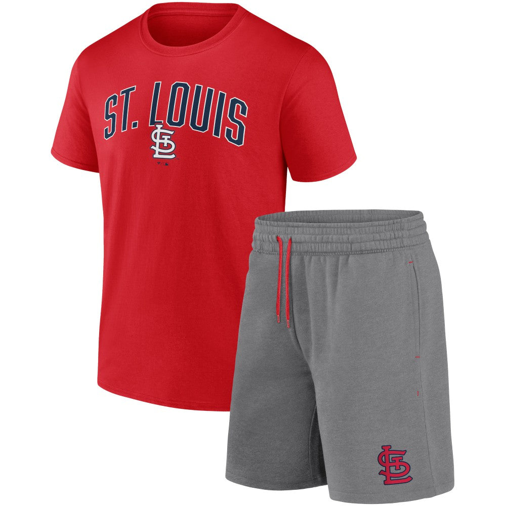 St. Louis Cardinals Fanatics Arch T-Shirt & Shorts Combo Set - Red/Heather Gray Shorts