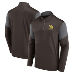 San Diego Padres Fanatics Logo Quarter-Zip Top - Brown Tops