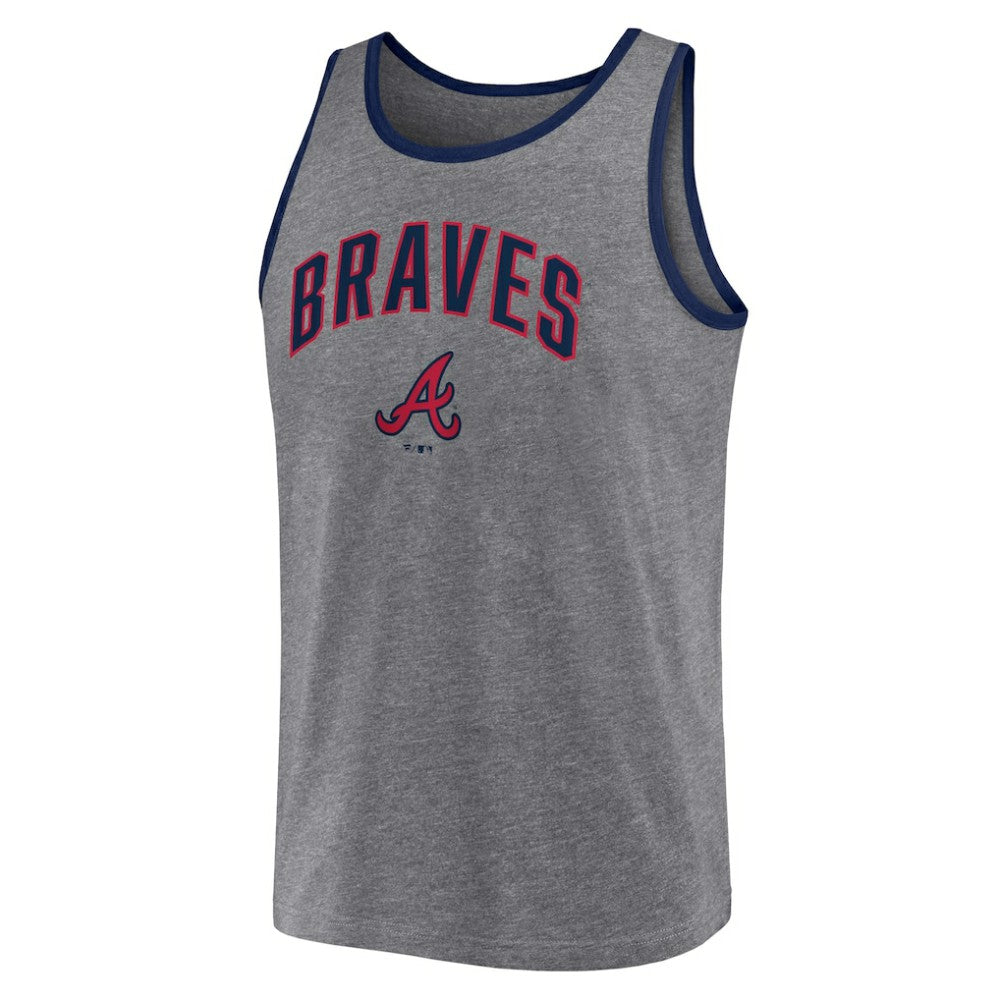 Atlanta Braves Fanatics Primary Tank Top - Heather Gray Tanks