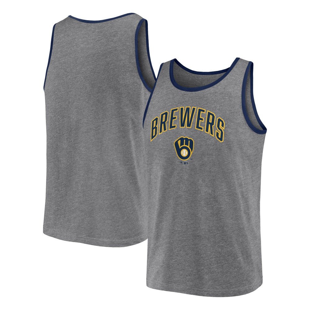 Milwaukee Brewers Fanatics Primary Tank Top - Heather Gray Tanks