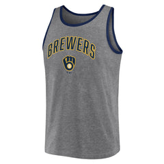 Milwaukee Brewers Fanatics Primary Tank Top - Heather Gray Tanks