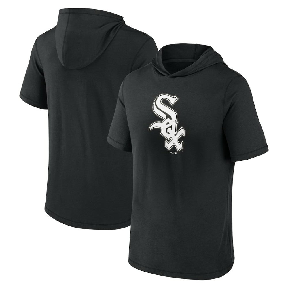 Chicago White Sox Fanatics Short Sleeve Hoodie T-Shirt - Black Hoodies