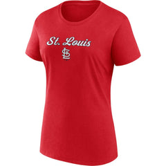St. Louis Cardinals Fanatics Women's Script T-Shirt & Shorts Combo Set - Red/Gray Shorts