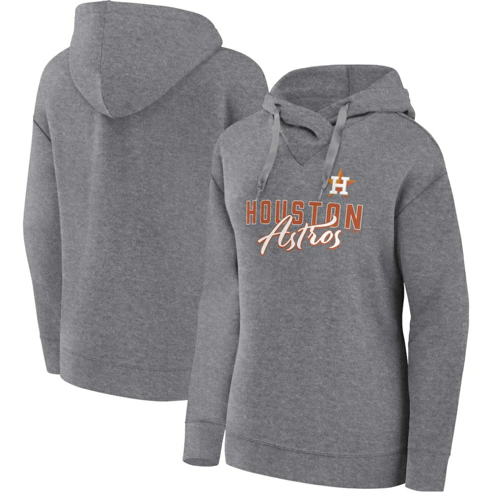 Houston Astros Fanatics Women's Script Favorite Lightweight Pullover Hoodie - Heather Gray Hoodies