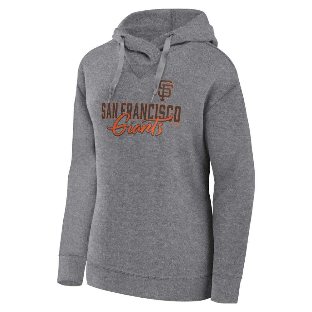 San Francisco Giants Fanatics Women's Script Favorite Lightweight Pullover Hoodie - Heather Gray Hoodies