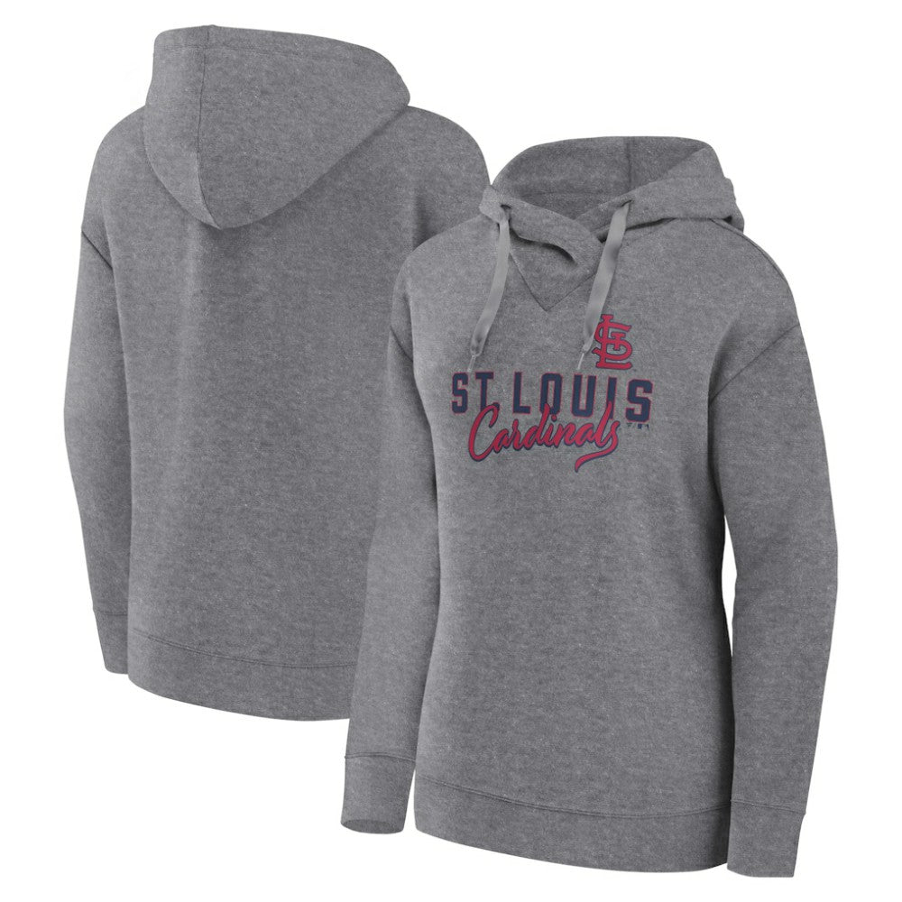 St. Louis Cardinals Fanatics Women's Script Favorite Lightweight Pullover Hoodie - Heather Gray Hoodies