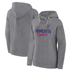 Minnesota Twins Fanatics Women's Script Favorite Lightweight Pullover Hoodie - Heather Gray Hoodies