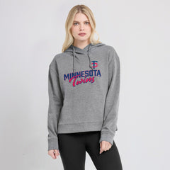 Minnesota Twins Fanatics Women's Script Favorite Lightweight Pullover Hoodie - Heather Gray Hoodies