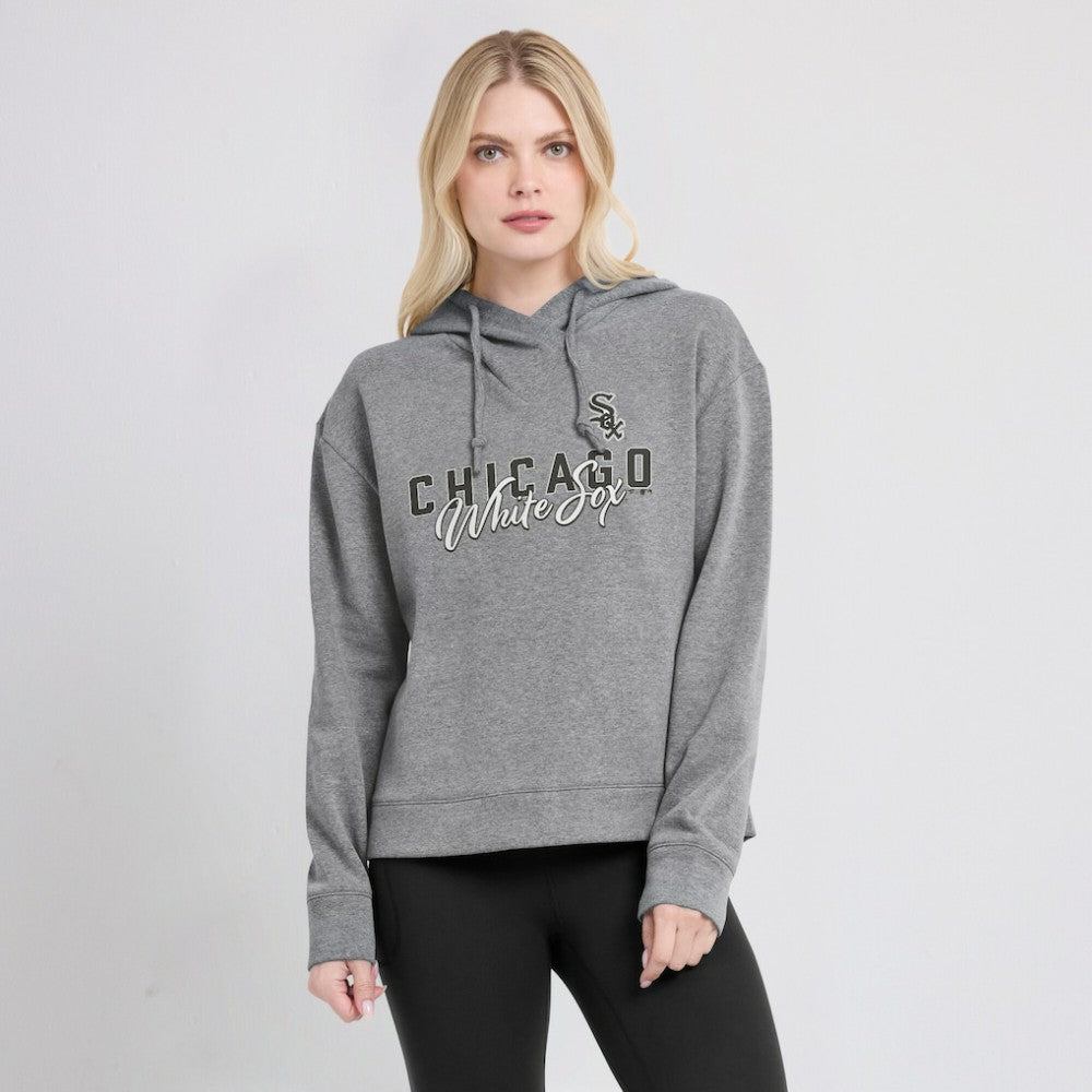 Chicago White Sox Fanatics Women's Script Favorite Lightweight Pullover Hoodie - Heather Gray Hoodies