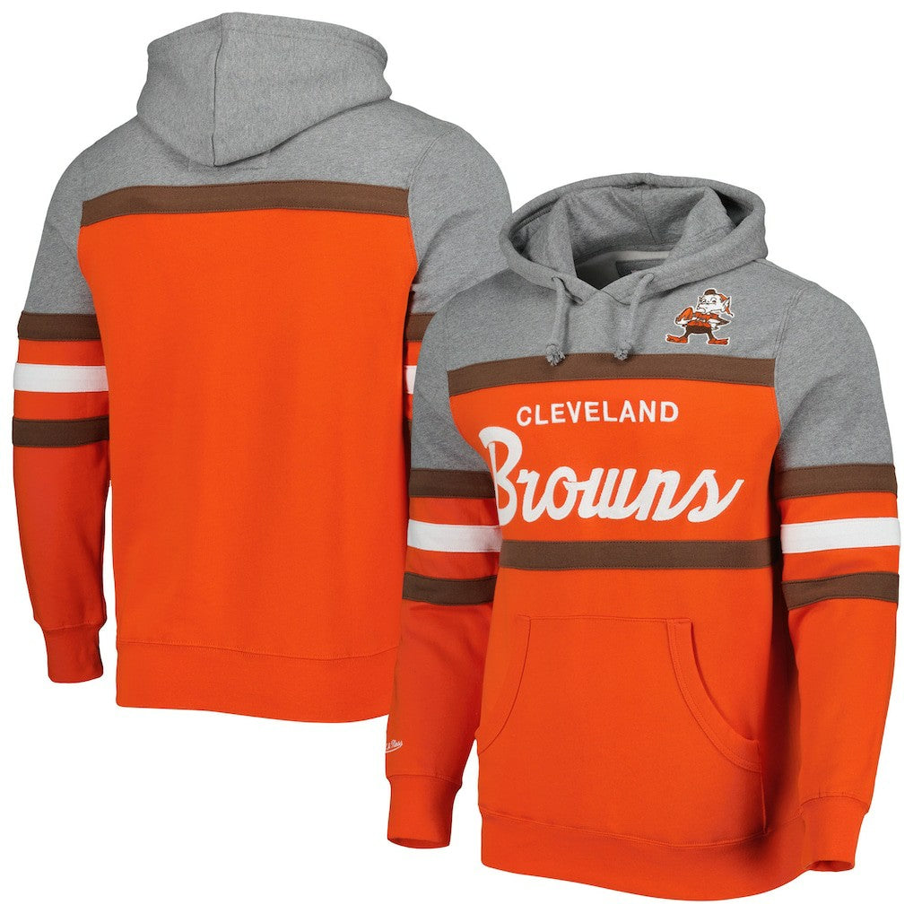 Cleveland Browns Head Coach Pullover Hoodie Orange/Heathered Gray