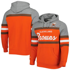 Cleveland Browns Head Coach Pullover Hoodie Orange/Heathered Gray