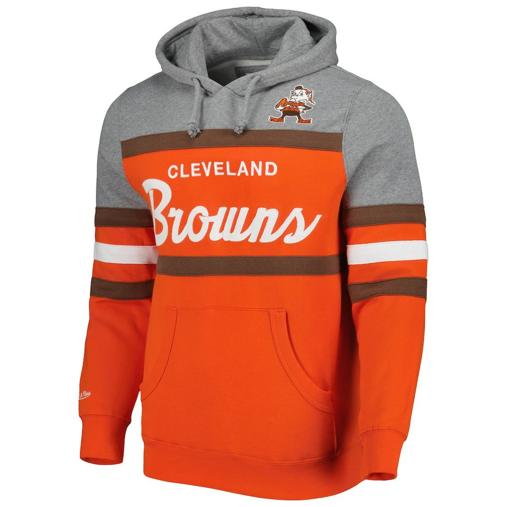 Cleveland Browns Head Coach Pullover Hoodie Orange/Heathered Gray