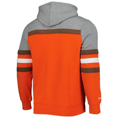 Cleveland Browns Head Coach Pullover Hoodie Orange/Heathered Gray