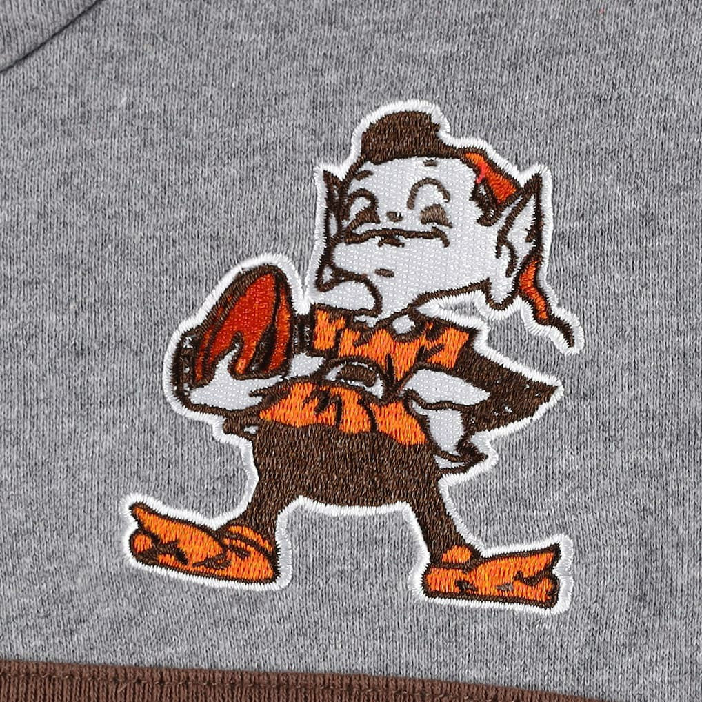 Cleveland Browns Head Coach Pullover Hoodie Orange/Heathered Gray