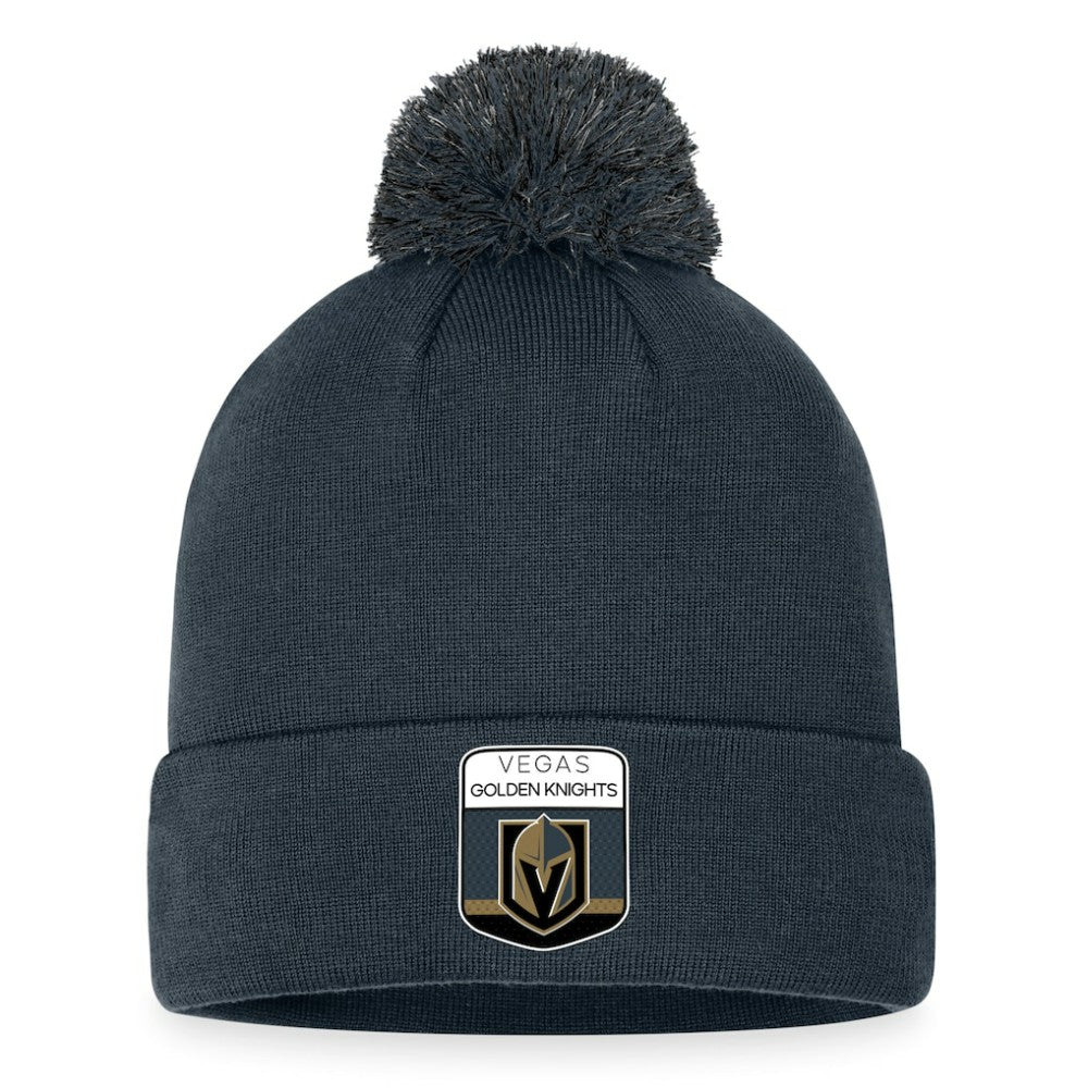 NHL Vegas Golden Knights Fanatics 2023 NHL Draft Cuffed Knit Hat with Pom - Charcoal