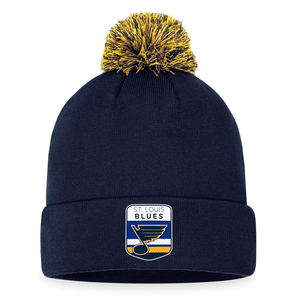 NHL St. Louis Blues Fanatics 2023 NHL Draft Cuffed Knit Hat with Pom - Navy