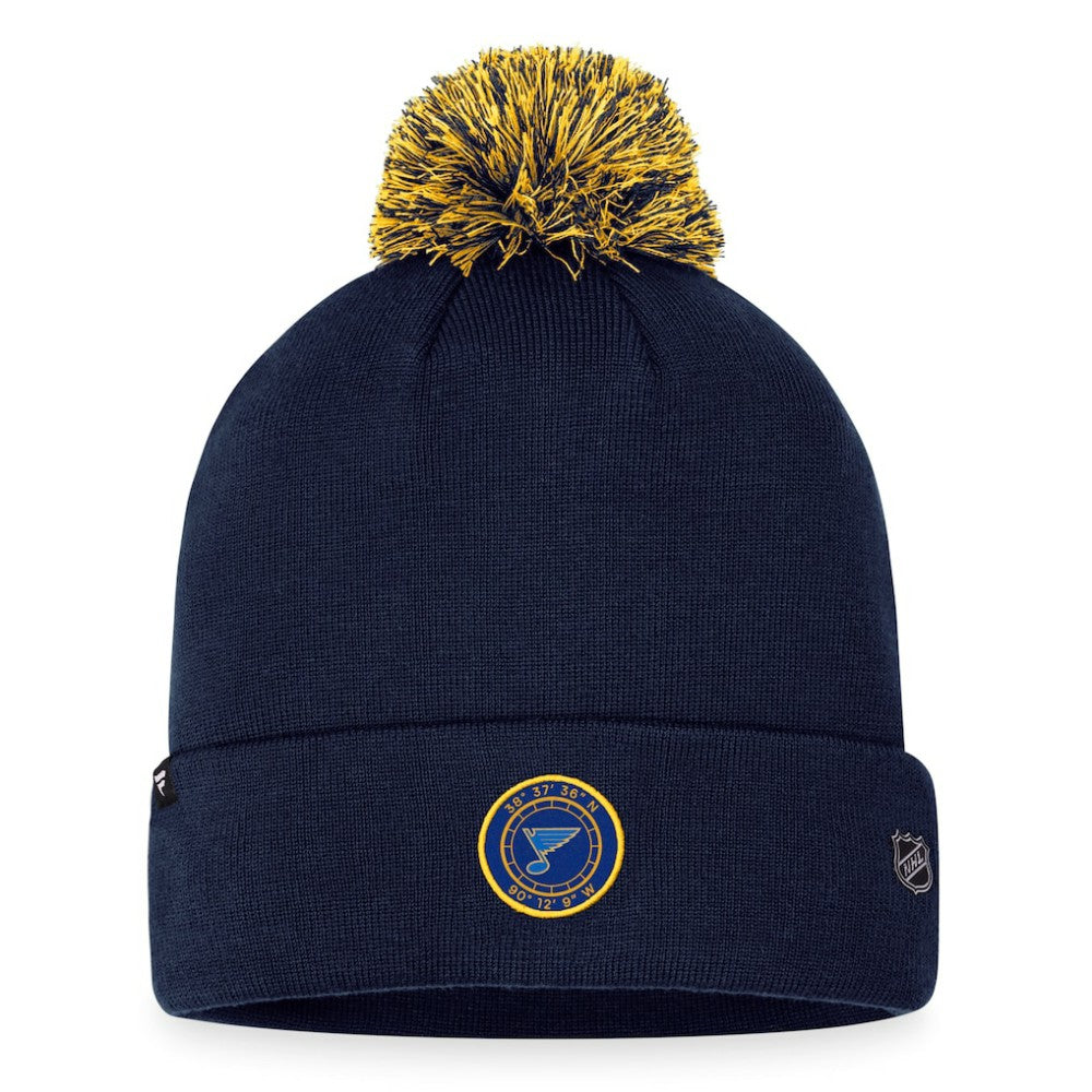 NHL St. Louis Blues Fanatics 2023 NHL Draft Cuffed Knit Hat with Pom - Navy