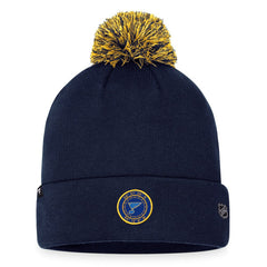 NHL St. Louis Blues Fanatics 2023 NHL Draft Cuffed Knit Hat with Pom - Navy