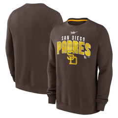 San Diego Padres Nike Cooperstown Collection Team Shout Out Pullover Sweatshirt - Brown Pullover