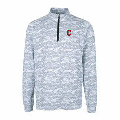 Cleveland Guardians Cutter & Buck Big & Tall Traverse Camo Print Stretch Quarter-Zip Pullover Top - Charcoal Pullover