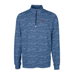 Los Angeles Angels Cutter & Buck Big & Tall Traverse Camo Print Stretch Quarter-Zip Pullover Top - Navy Pullover