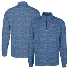Chicago Cubs Cutter & Buck Big & Tall Traverse Camo Print Stretch Quarter-Zip Pullover Top - Navy Pullover