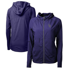 Colorado Rockies Cutter & Buck Women's Adapt Eco Knit Hybrid Recycled Full-Zip Hoodie - Purple Hoodies