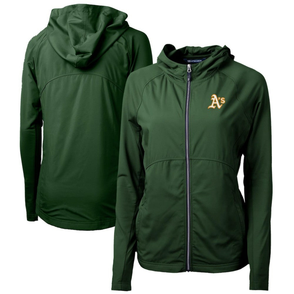 Athletics Cutter & Buck Women's Adapt Eco Knit Hybrid Recycled Full-Zip Hoodie - Hunter Green Hoodies