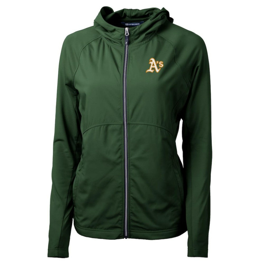 Athletics Cutter & Buck Women's Adapt Eco Knit Hybrid Recycled Full-Zip Hoodie - Hunter Green Hoodies