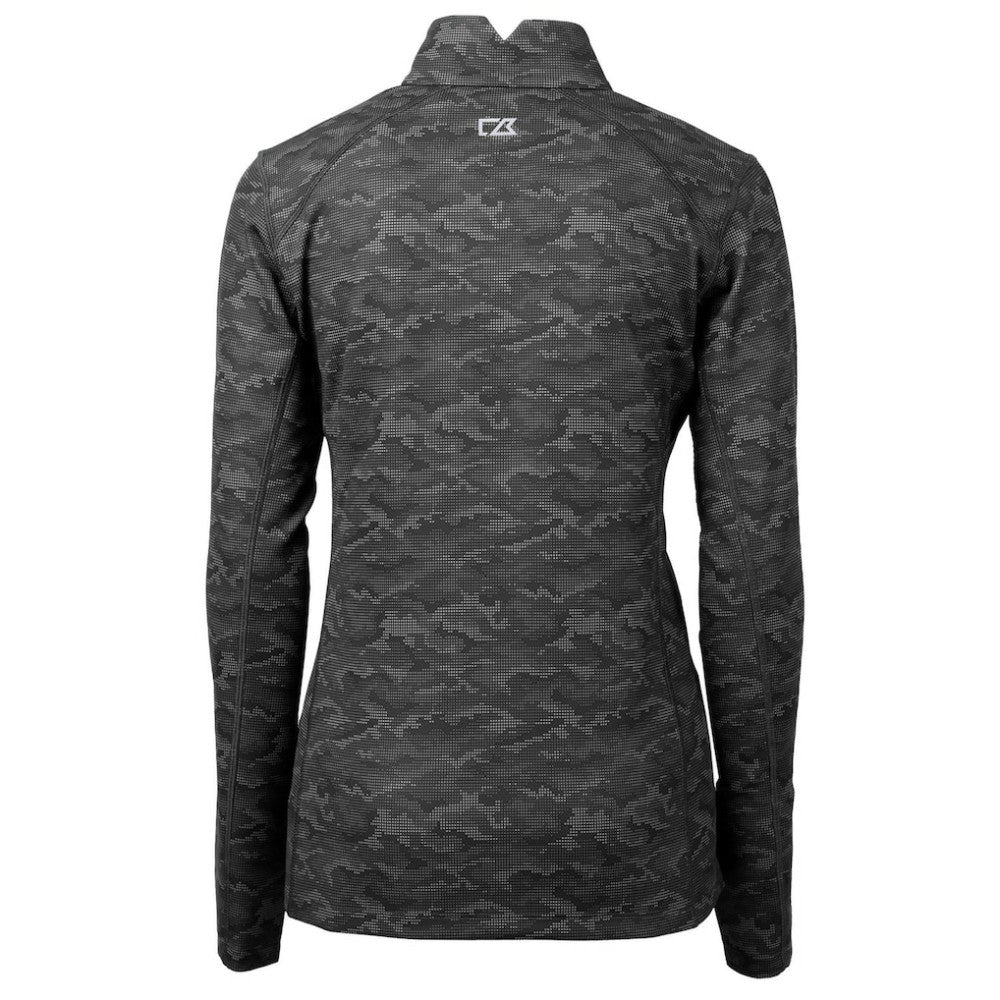 Baltimore Orioles Cutter & Buck Women's Traverse Camo Print Stretch Quarter-Zip Pullover Top - Black Pullover