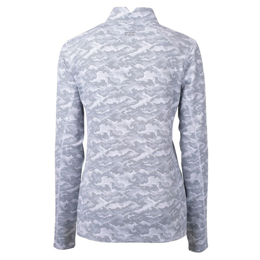 New York Yankees Cutter & Buck Women's Traverse Camo Print Stretch Quarter-Zip Pullover Top - Charcoal Pullover