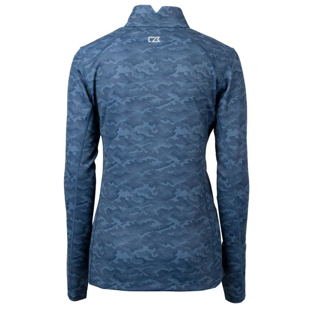 Houston Astros Cutter & Buck Women's Traverse Camo Print Stretch Quarter-Zip Pullover Top - Navy Pullover