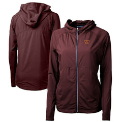 Washington Commanders Cutter & Buck Women's Adapt Eco Knit Hybrid Recycled Full-Zip Hoodie Burgundy
