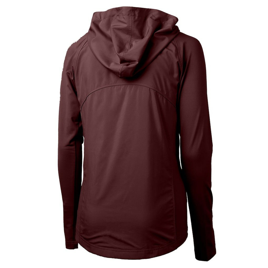 Washington Commanders Cutter & Buck Women's Adapt Eco Knit Hybrid Recycled Full-Zip Hoodie Burgundy