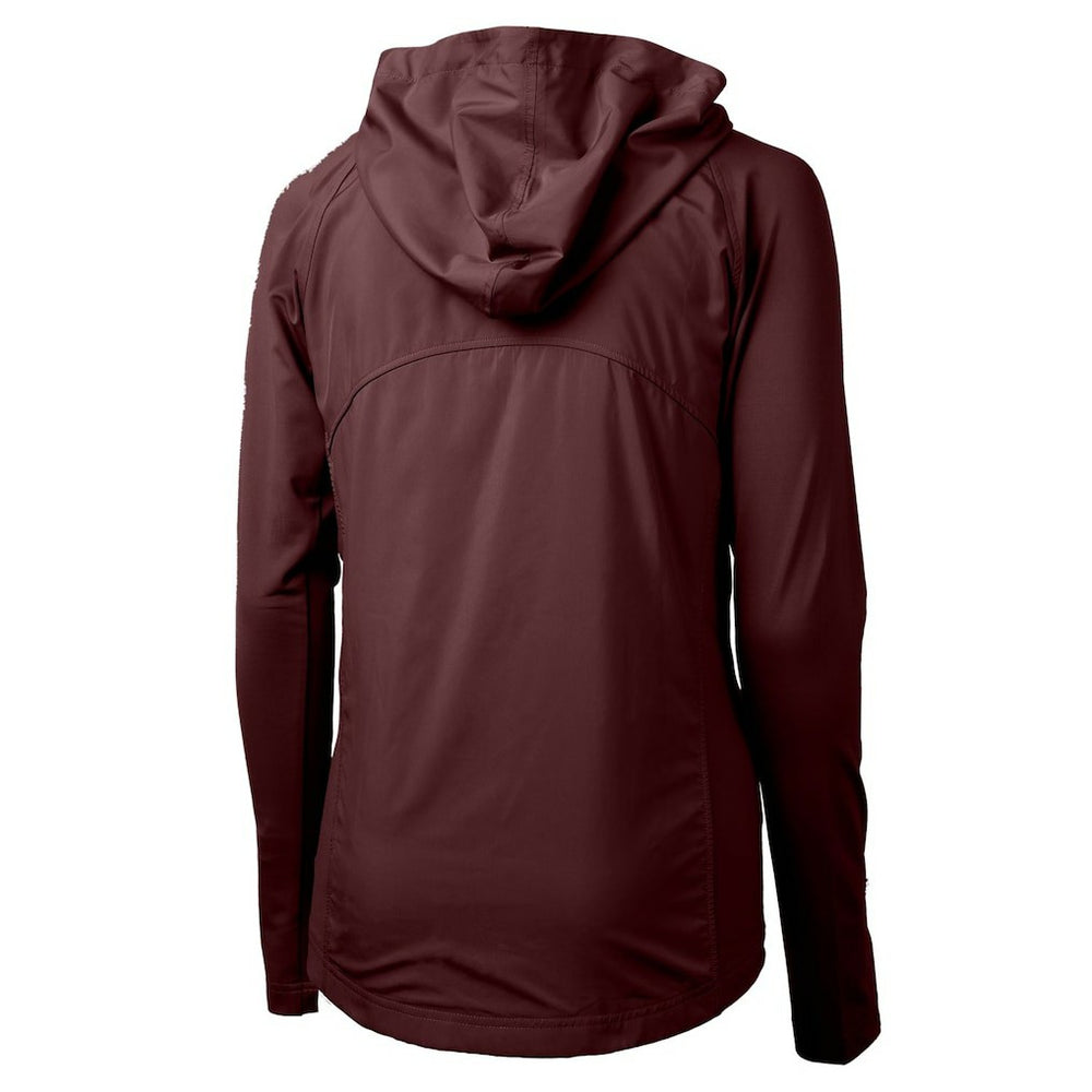 Washington Commanders Cutter & Buck Women's Adapt Eco Knit Hybrid Recycled Full-Zip Hoodie Burgundy