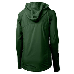 Green Bay Packers Cutter & Buck Women's Adapt Eco Knit Hybrid Recycled Full-Zip Hoodie Hunter Green
