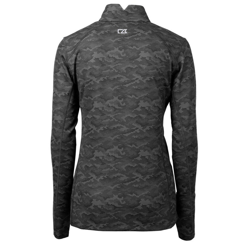 Minnesota Vikings Cutter & Buck Women's Traverse Camo Print Stretch Quarter-Zip Pullover Top Black