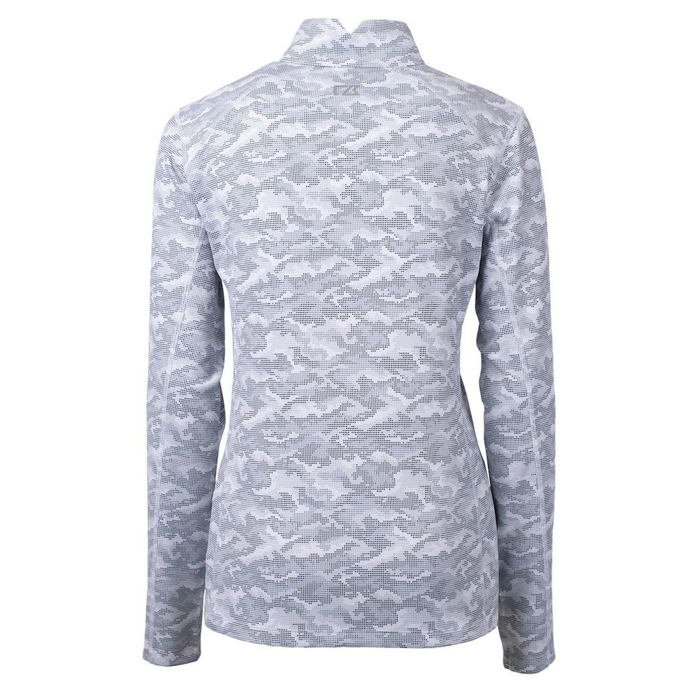 Minnesota Vikings Cutter & Buck Women's Traverse Camo Print Stretch Quarter-Zip Pullover Top Charcoal