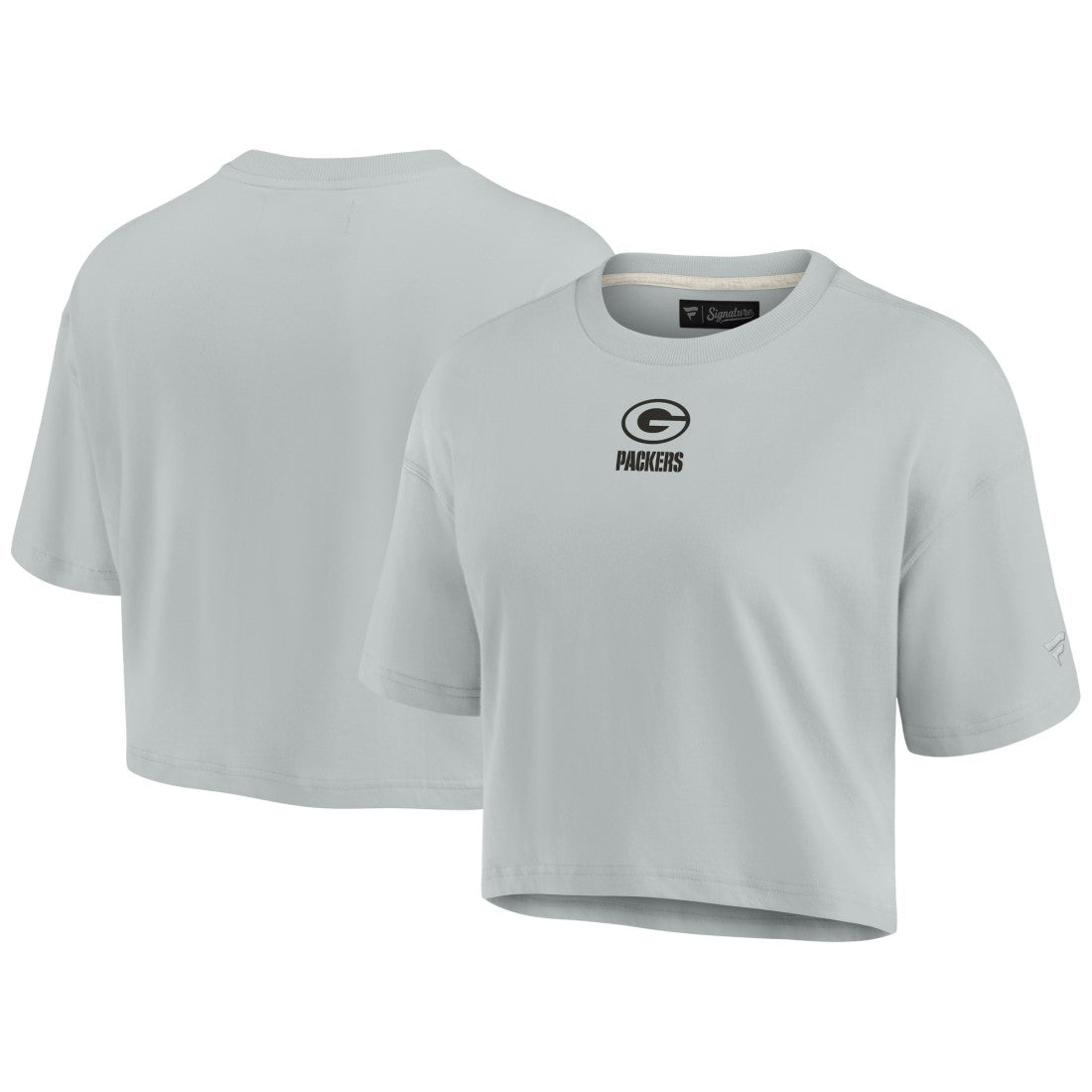 Green Bay Packers Women's Elements Super Soft Boxy Cropped T-Shirt Gray
