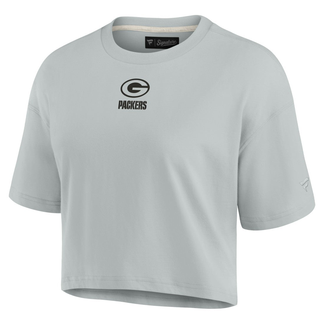 Green Bay Packers Women's Elements Super Soft Boxy Cropped T-Shirt Gray