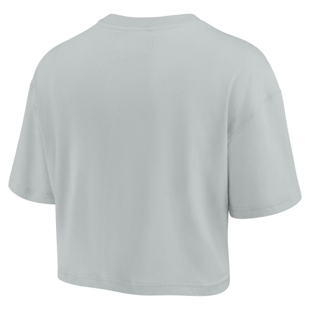 Green Bay Packers Women's Elements Super Soft Boxy Cropped T-Shirt Gray