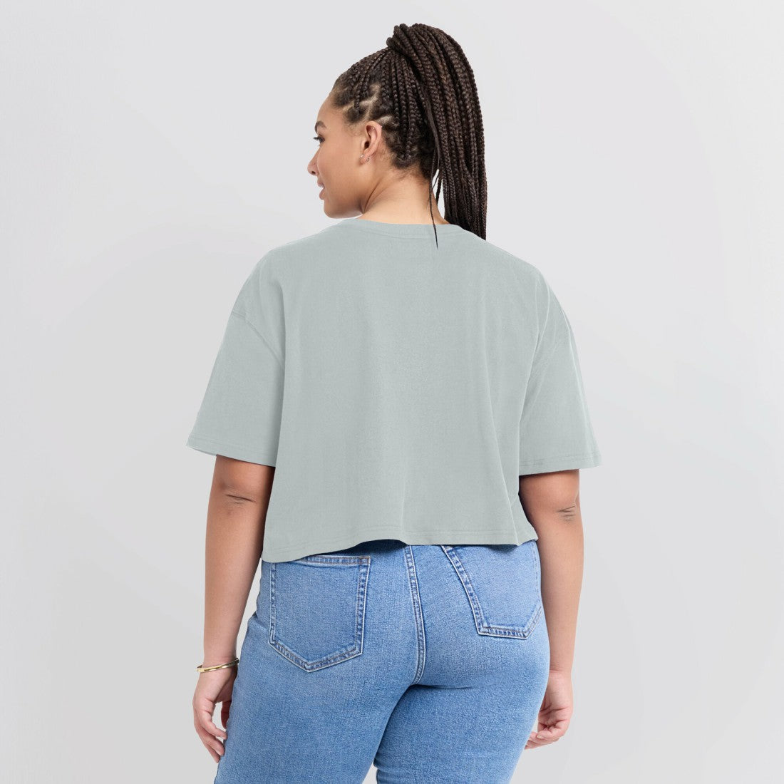 Green Bay Packers Women's Elements Super Soft Boxy Cropped T-Shirt Gray