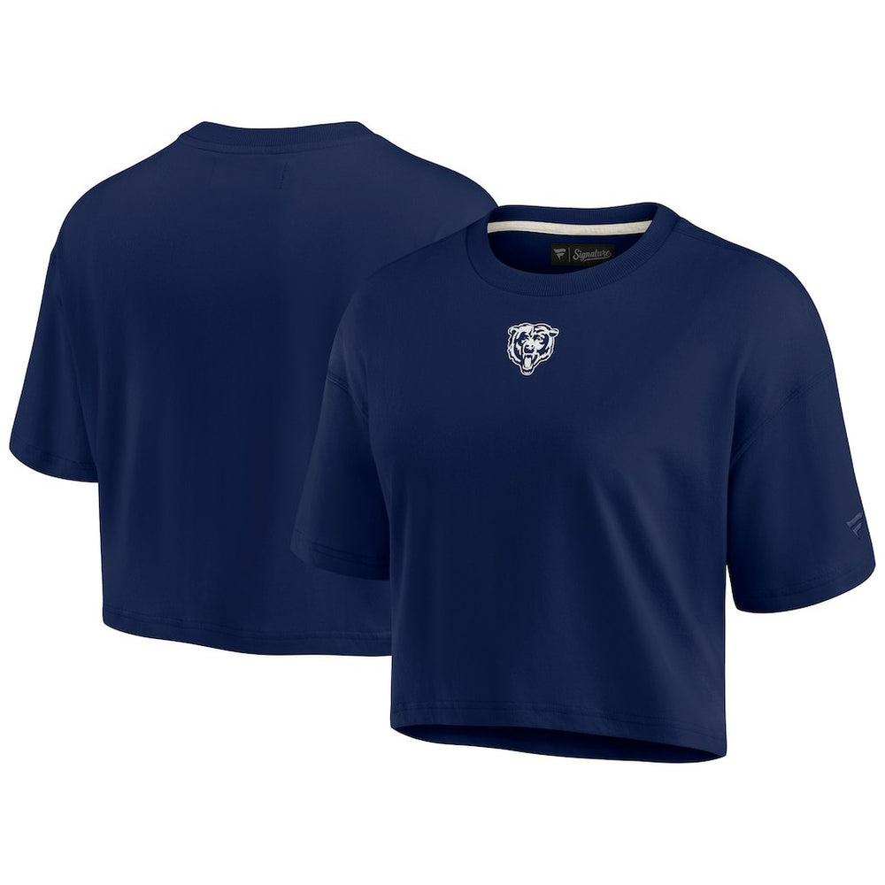 Chicago Bears Women's Elements Super Soft Boxy Cropped T-Shirt Navy