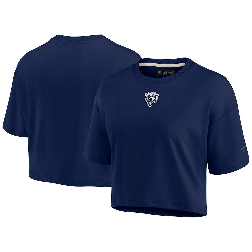 Chicago Bears Women's Elements Super Soft Boxy Cropped T-Shirt Navy