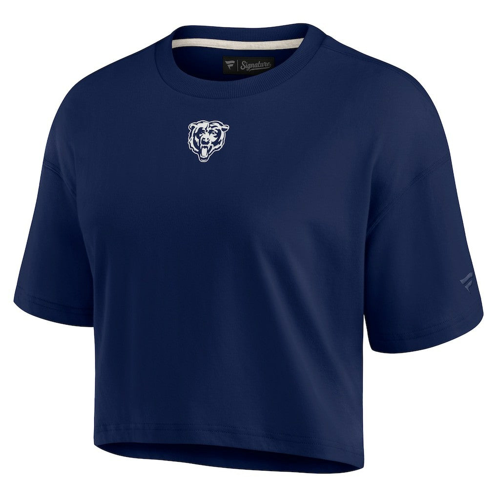 Chicago Bears Women's Elements Super Soft Boxy Cropped T-Shirt Navy