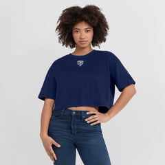 Chicago Bears Women's Elements Super Soft Boxy Cropped T-Shirt Navy