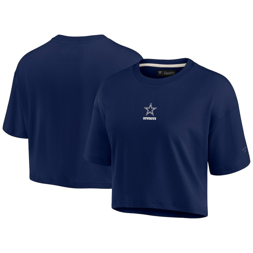 Dallas Cowboys Women's Elements Super Soft Boxy Cropped T-Shirt Navy