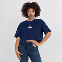 Dallas Cowboys Women's Elements Super Soft Boxy Cropped T-Shirt Navy