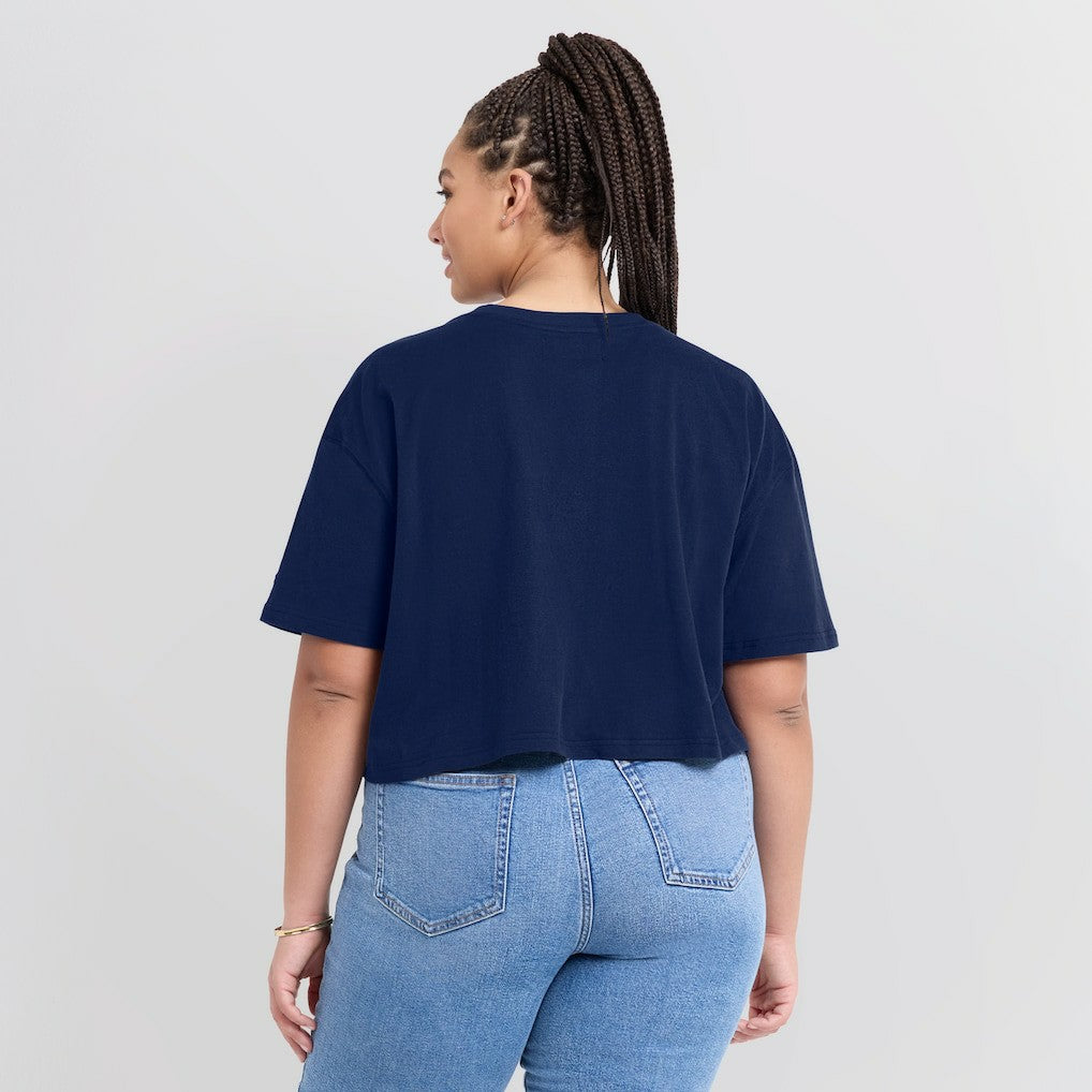 Dallas Cowboys Women's Elements Super Soft Boxy Cropped T-Shirt Navy